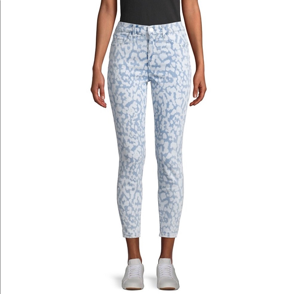 Current Elliott High-Rise Leopard-Print Jeans 24